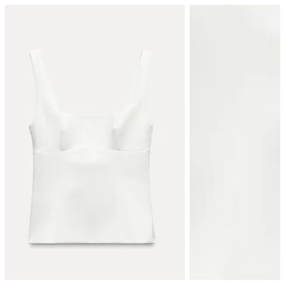 NWT. Zara White Top with Bow at the Back. Size XS, S. - Picture 5 of 10